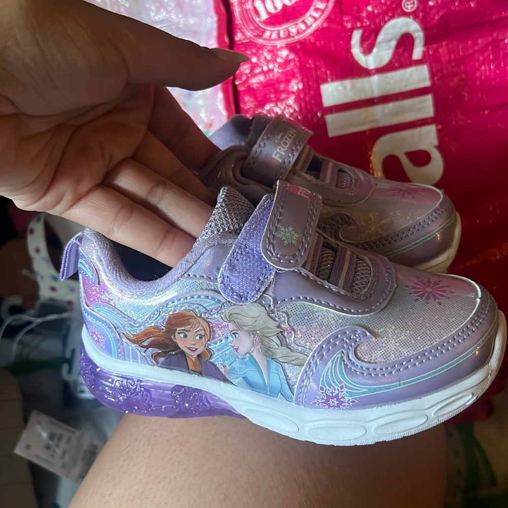 Light up frozen sneakers size 8